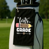 First Grade Leopard Pencil 1st Grader Students Teachers Golf Towel