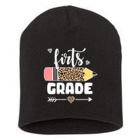 First Grade Leopard Pencil 1st Grader Students Teachers Short Acrylic Beanie