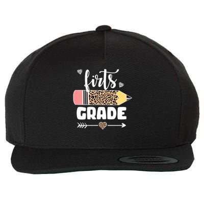 First Grade Leopard Pencil 1st Grader Students Teachers Wool Snapback Cap
