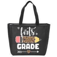 First Grade Leopard Pencil 1st Grader Students Teachers Zip Tote Bag