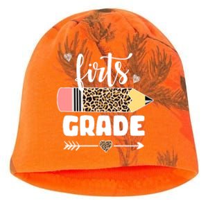 First Grade Leopard Pencil 1st Grader Students Teachers Kati - Camo Knit Beanie