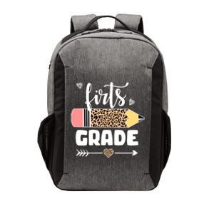 First Grade Leopard Pencil 1st Grader Students Teachers Vector Backpack