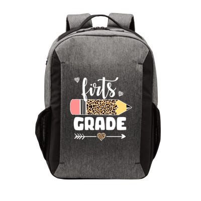 First Grade Leopard Pencil 1st Grader Students Teachers Vector Backpack