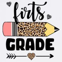 First Grade Leopard Pencil 1st Grader Students Teachers Garment-Dyed Sweatshirt