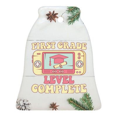 first Grade Level Complete Graduation Student Video games Ceramic Bell Ornament