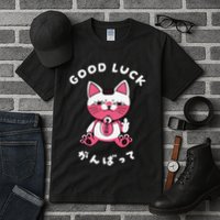 Funny Good Luck Japanese Cat Turbo Granny Yokai Cat Sarcasm Tall T-Shirt