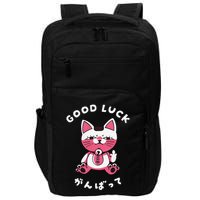 Funny Good Luck Japanese Cat Turbo Granny Yokai Cat Sarcasm Impact Tech Backpack