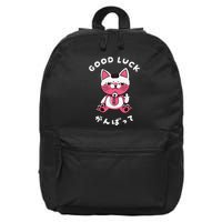Funny Good Luck Japanese Cat Turbo Granny Yokai Cat Sarcasm 16 in Basic Backpack