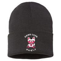 Funny Good Luck Japanese Cat Turbo Granny Yokai Cat Sarcasm Sustainable Knit Beanie