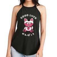 Funny Good Luck Japanese Cat Turbo Granny Yokai Cat Sarcasm Women's Perfect Tri Rocker Tank