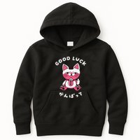 Funny Good Luck Japanese Cat Turbo Granny Yokai Cat Sarcasm Kids Hoodie