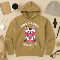 Funny Good Luck Japanese Cat Turbo Granny Yokai Cat Sarcasm Hoodie