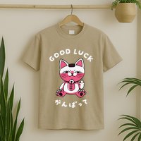 Funny Good Luck Japanese Cat Turbo Granny Yokai Cat Sarcasm T-Shirt