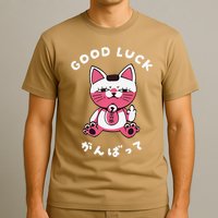 Funny Good Luck Japanese Cat Turbo Granny Yokai Cat Sarcasm T-Shirt