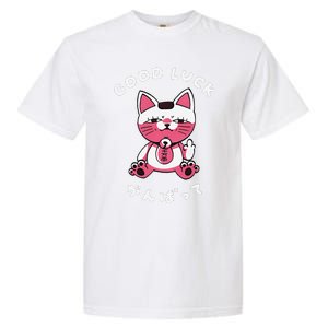 Funny Good Luck Japanese Cat Turbo Granny Yokai Cat Sarcasm Garment-Dyed Heavyweight T-Shirt