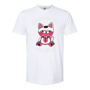 Funny Good Luck Japanese Cat Turbo Granny Yokai Cat Sarcasm Softstyle CVC T-Shirt