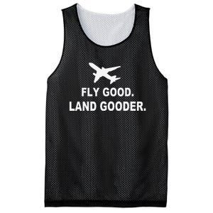 Fly good land gooder airline pilot private pilot student Mesh Reversible Basketball Jersey Tank