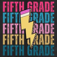 Fifth Grade Lightning Pencil Back To School 7 Panel Mesh Trucker Snapback Hat