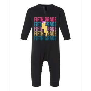 Fifth Grade Lightning Pencil Back To School Infant Fleece One Piece