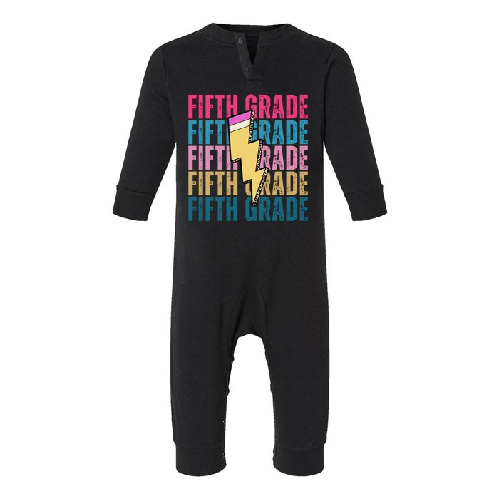 Fifth Grade Lightning Pencil Back To School Infant Fleece One Piece