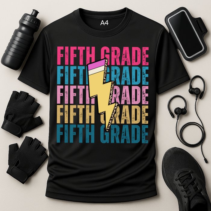 Fifth Grade Lightning Pencil Back To School Cooling Performance Crew T-Shirt