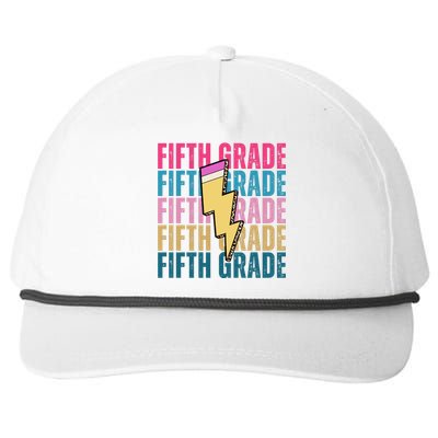 Fifth Grade Lightning Pencil Back To School Snapback Five-Panel Rope Hat