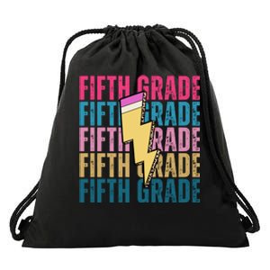 Fifth Grade Lightning Pencil Back To School Drawstring Bag