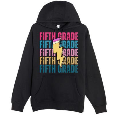 Fifth Grade Lightning Pencil Back To School Premium Pullover Hoodie