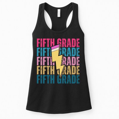 Fifth Grade Lightning Pencil Back To School Womens Tank Top