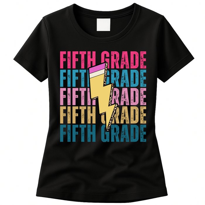 Fifth Grade Lightning Pencil Back To School Womens T-Shirt