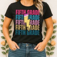 Fifth Grade Lightning Pencil Back To School Womens T-Shirt