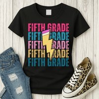 Fifth Grade Lightning Pencil Back To School Womens T-Shirt