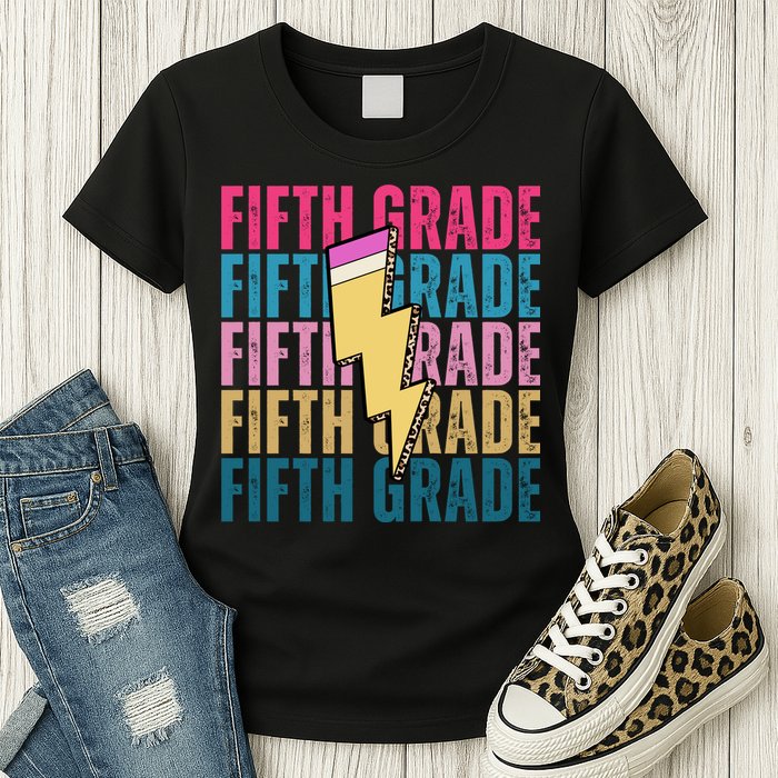 Fifth Grade Lightning Pencil Back To School Womens T-Shirt