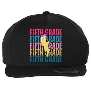 Fifth Grade Lightning Pencil Back To School Wool Snapback Cap