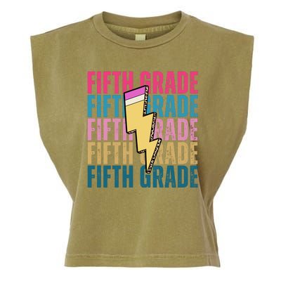 Fifth Grade Lightning Pencil Back To School Garment-Dyed Women's Muscle Tee