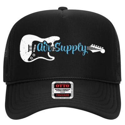 Funny Guitar Lover Air Supply High Crown Mesh Back Trucker Hat