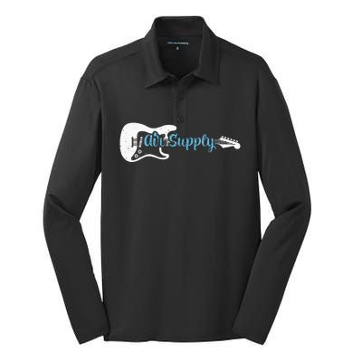 Funny Guitar Lover Air Supply Silk Touch Performance Long Sleeve Polo