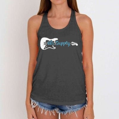 Funny Guitar Lover Air Supply Women's Knotted Racerback Tank