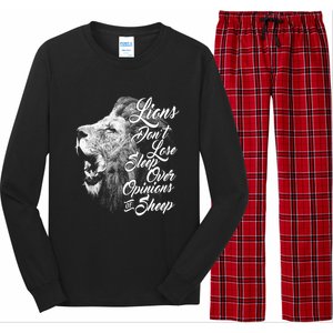 Funny Gift Lions Don't Lose Sleep Over The Opinions Of Sheep Gift Long Sleeve Pajama Set