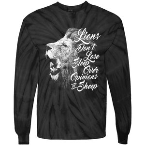 Funny Gift Lions Don't Lose Sleep Over The Opinions Of Sheep Gift Tie-Dye Long Sleeve Shirt