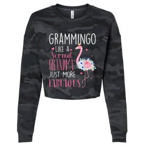 Flamingo Grammingo Like A Normal Grandma Gift Funny Grandma Cute Gift Cropped Pullover Crew