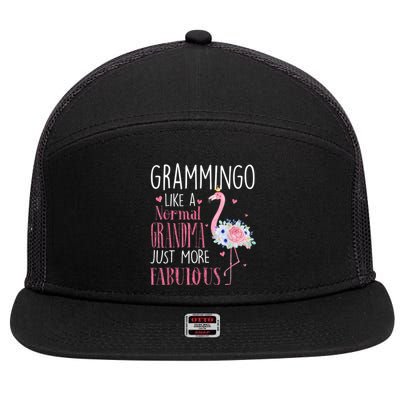 Flamingo Grammingo Like A Normal Grandma Gift Funny Grandma Cute Gift 7 Panel Mesh Trucker Snapback Hat