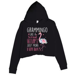 Flamingo Grammingo Like A Normal Grandma Gift Funny Grandma Cute Gift Crop Fleece Hoodie