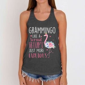 Flamingo Grammingo Like A Normal Grandma Gift Funny Grandma Cute Gift Women's Knotted Racerback Tank