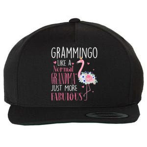 Flamingo Grammingo Like A Normal Grandma Gift Funny Grandma Cute Gift Wool Snapback Cap