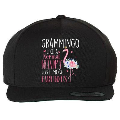 Flamingo Grammingo Like A Normal Grandma Gift Funny Grandma Cute Gift Wool Snapback Cap