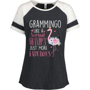 Flamingo Grammingo Like A Normal Grandma Gift Funny Grandma Cute Gift Enza Ladies Jersey Colorblock Tee