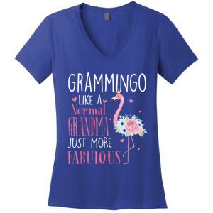 Flamingo Grammingo Like A Normal Grandma Gift Funny Grandma Cute Gift Women's V-Neck T-Shirt