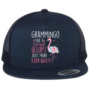 Flamingo Grammingo Like A Normal Grandma Gift Funny Grandma Cute Gift Flat Bill Trucker Hat