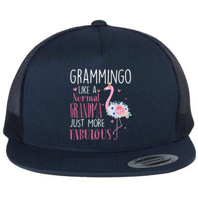 Flamingo Grammingo Like A Normal Grandma Gift Funny Grandma Cute Gift Flat Bill Trucker Hat